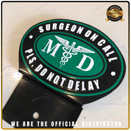 Surgeon On Call MD Car Profession Emblem Accessories Green