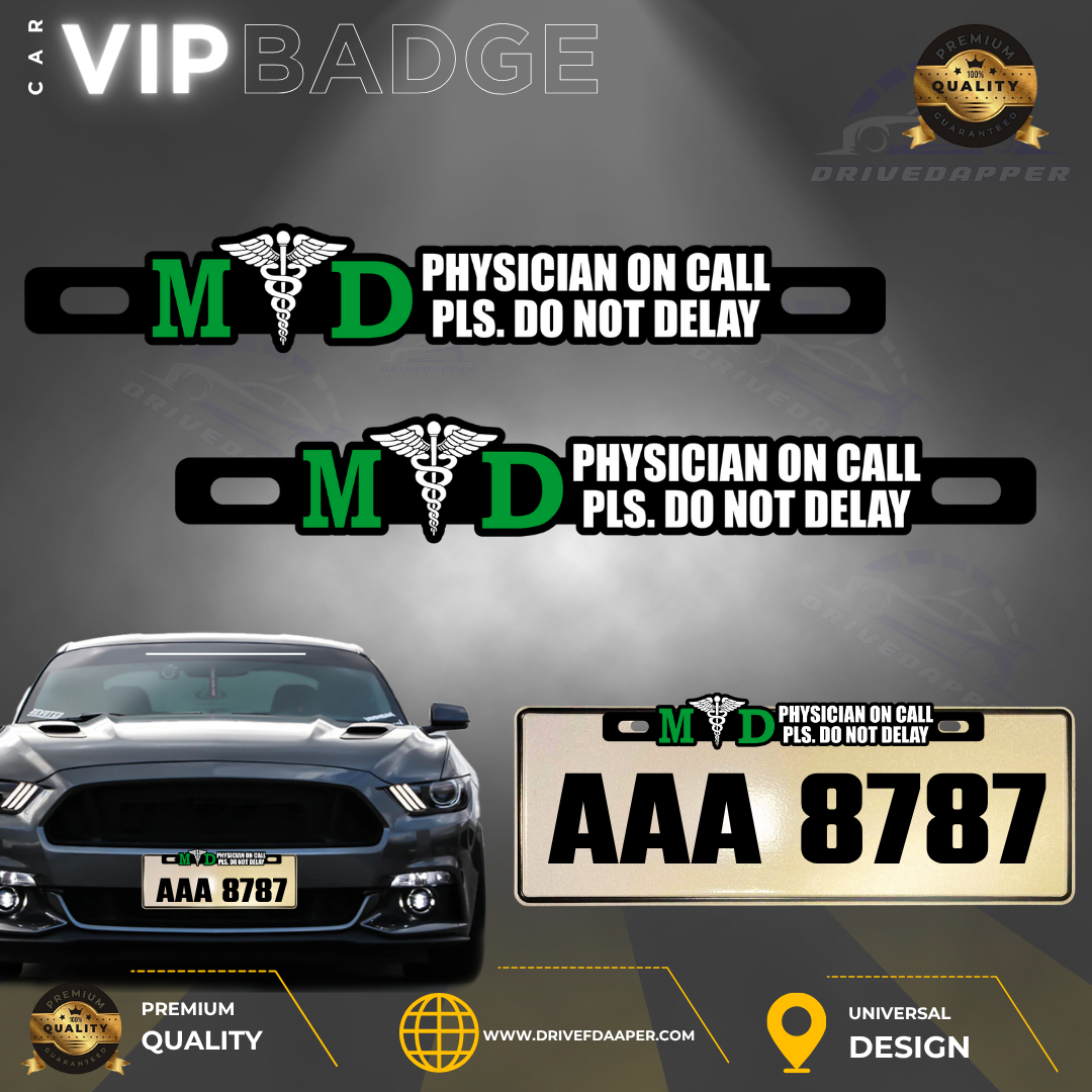 Physician On Call Car VIP Badge Emblem Green