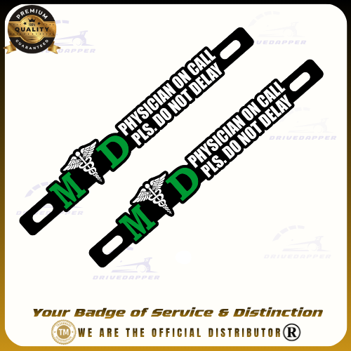 Physician On Call Car VIP Badge Emblem Green