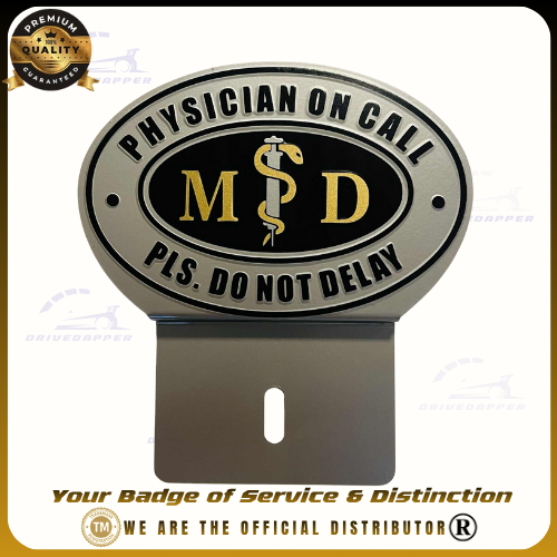 Physician On Call Asclepius S Car Profession Emblem Silver Black Gold