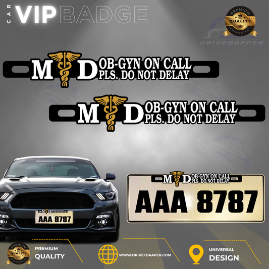 OB-GYN ON CALL Car VIP Badge Emblem
