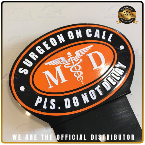 Surgeon On Call MD Car Profession Emblem Accessories Orange