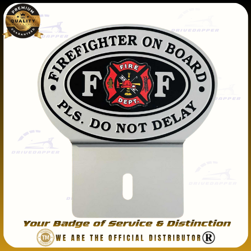 FIREFIGHTER Car Profession Emblem Accessories Silver Black