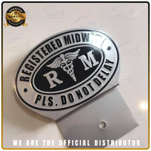 Registered Midwife Car Profession Emblem Accessories Silver Black