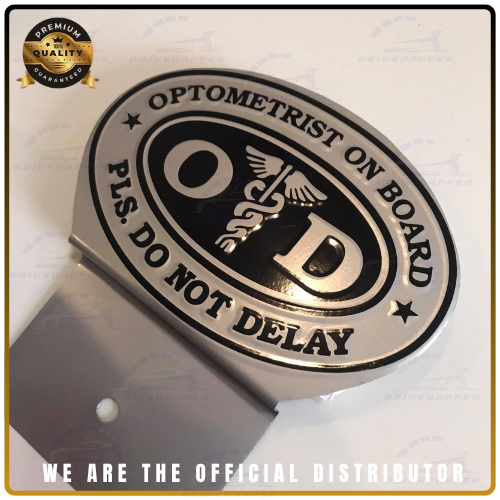 Optometrist On Call Car Profession Emblem Accessories Silver Black