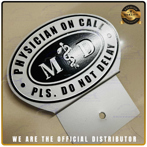 Physician On Call Asclepius Car Profession Emblem Silver Black