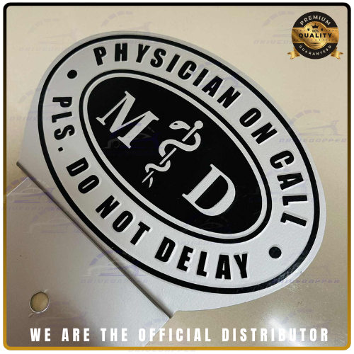 Physician On Call Asclepius Car Profession Emblem Silver Black