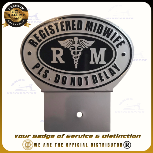 Registered Midwife Car Profession Emblem Accessories Silver Black