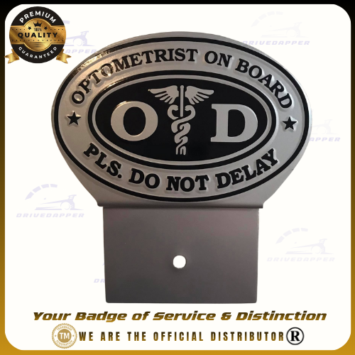Optometrist On Call Car Profession Emblem Accessories Silver Black