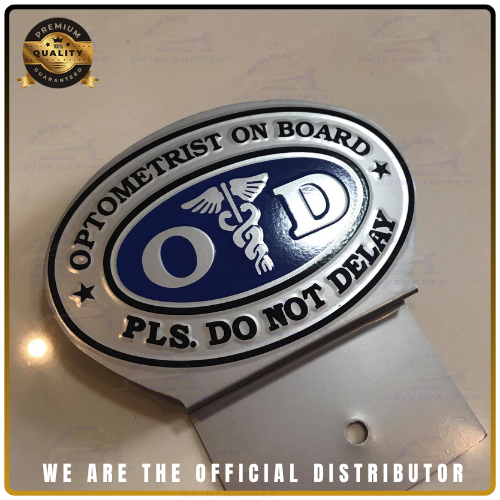 Optometrist On Call Car Profession Emblem Accessories Black Blue