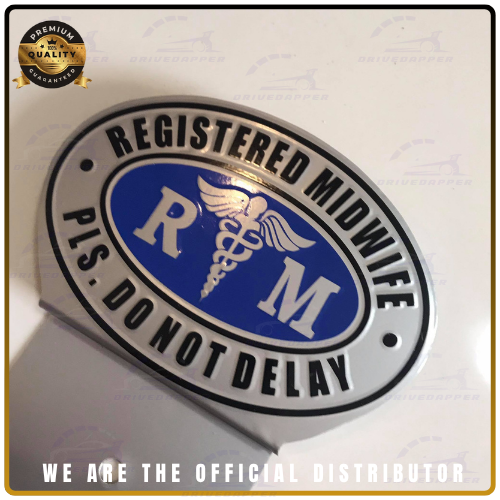 Registered Midwife Car Profession Emblem Accessories Silver Blue