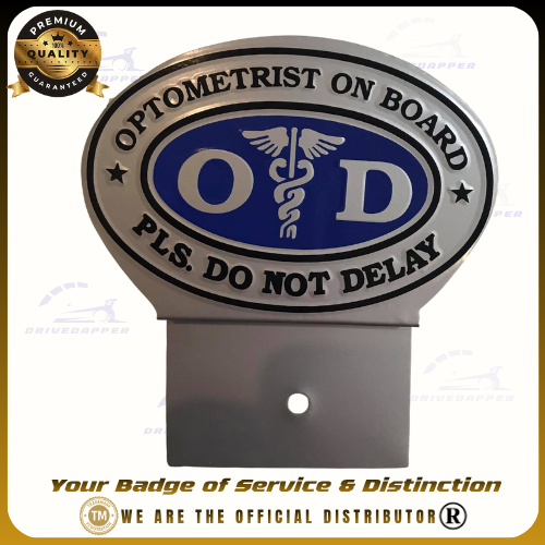 Optometrist On Call Car Profession Emblem Accessories Black Blue