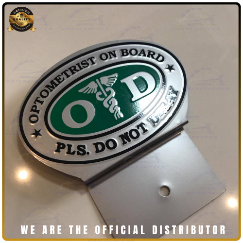 Optometrist On Call Car Profession Emblem Accessories Silver Green