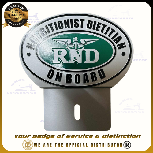 NUTRITIONIST DIETITIAN ON BOARD Car Profession Emblem Silver Green