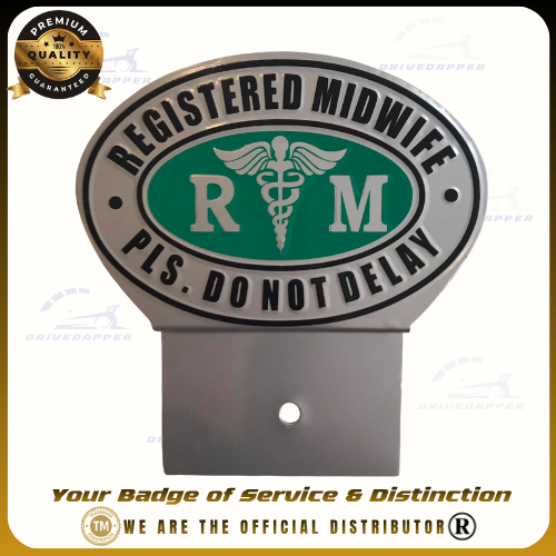 Registered Midwife Car Profession Emblem Accessories SIlver Green