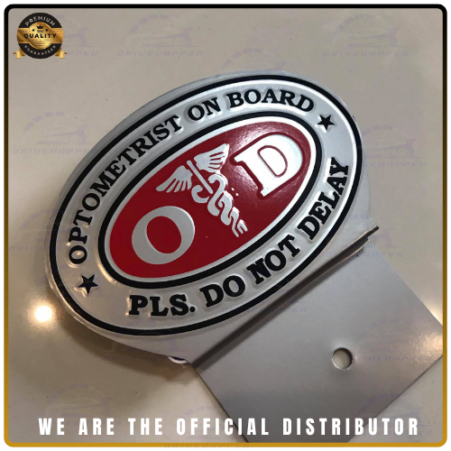 Optometrist On Call Car Profession Emblem Accessories Silver Red