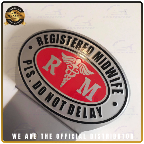 Registered Midwife Car Profession Emblem Accessories Silver Red