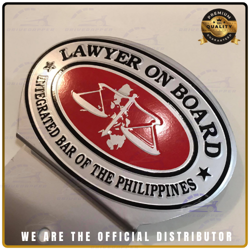 Lawyer On Board Car Profession Premium Emblem Accessories Silver Red