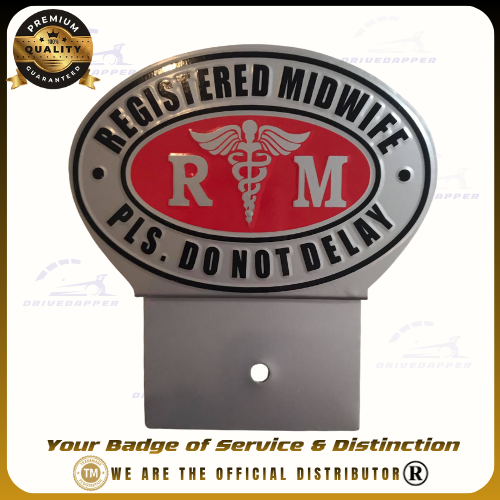 Registered Midwife Car Profession Emblem Accessories Silver Red