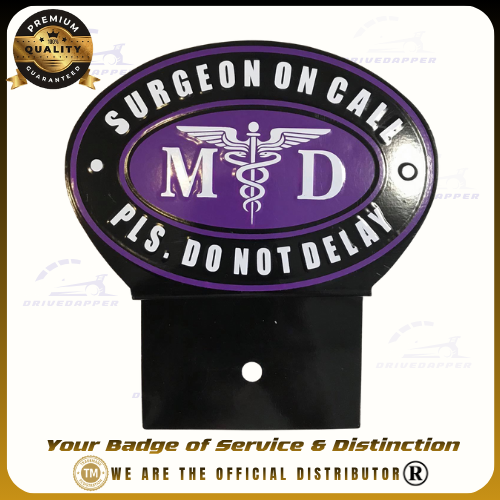 Surgeon On Call MD Car Profession Emblem Accessories Violet