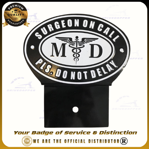 Surgeon On Call MD Car Profession Emblem Accessories White